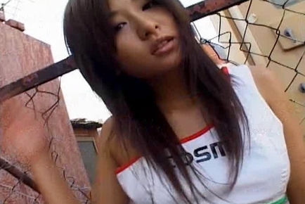 Nasty Asian Teen Marin Sucking Cock in a Back Alley like a 